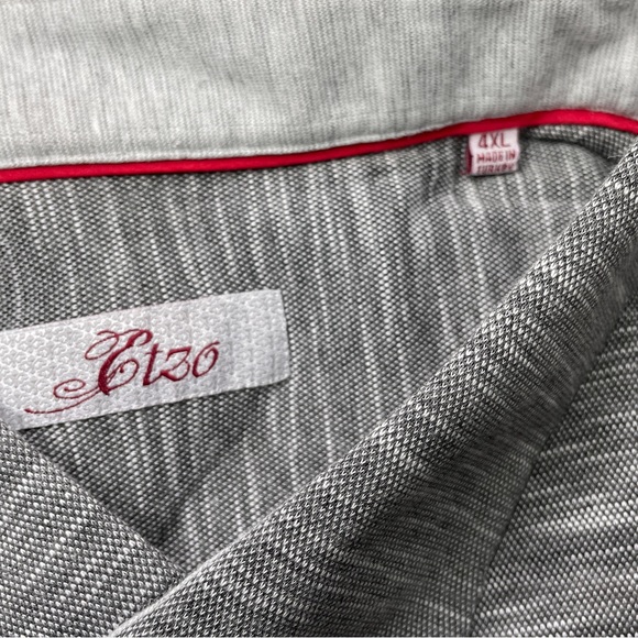 Bundle of 2 ETZO Mens 4XL Shirts Blue Gray Long Sleeve Button Down Stretch - Picture 4 of 14